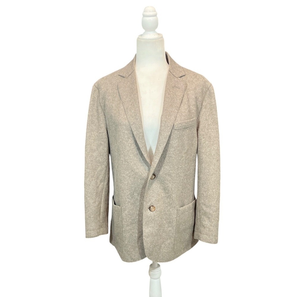 Eleventy Sport Coat Mens 50 Taupe  Wool Blend Blazer Made in Italy Luxuy